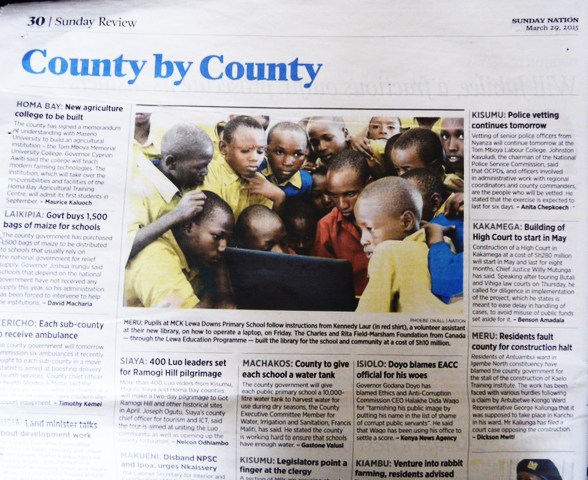 Daily Nation Coverage for Lewa Primary School Library
